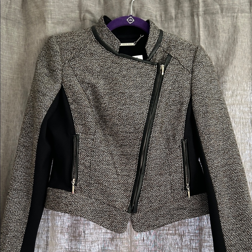 White House Black Market Tweed and Black Blazer
